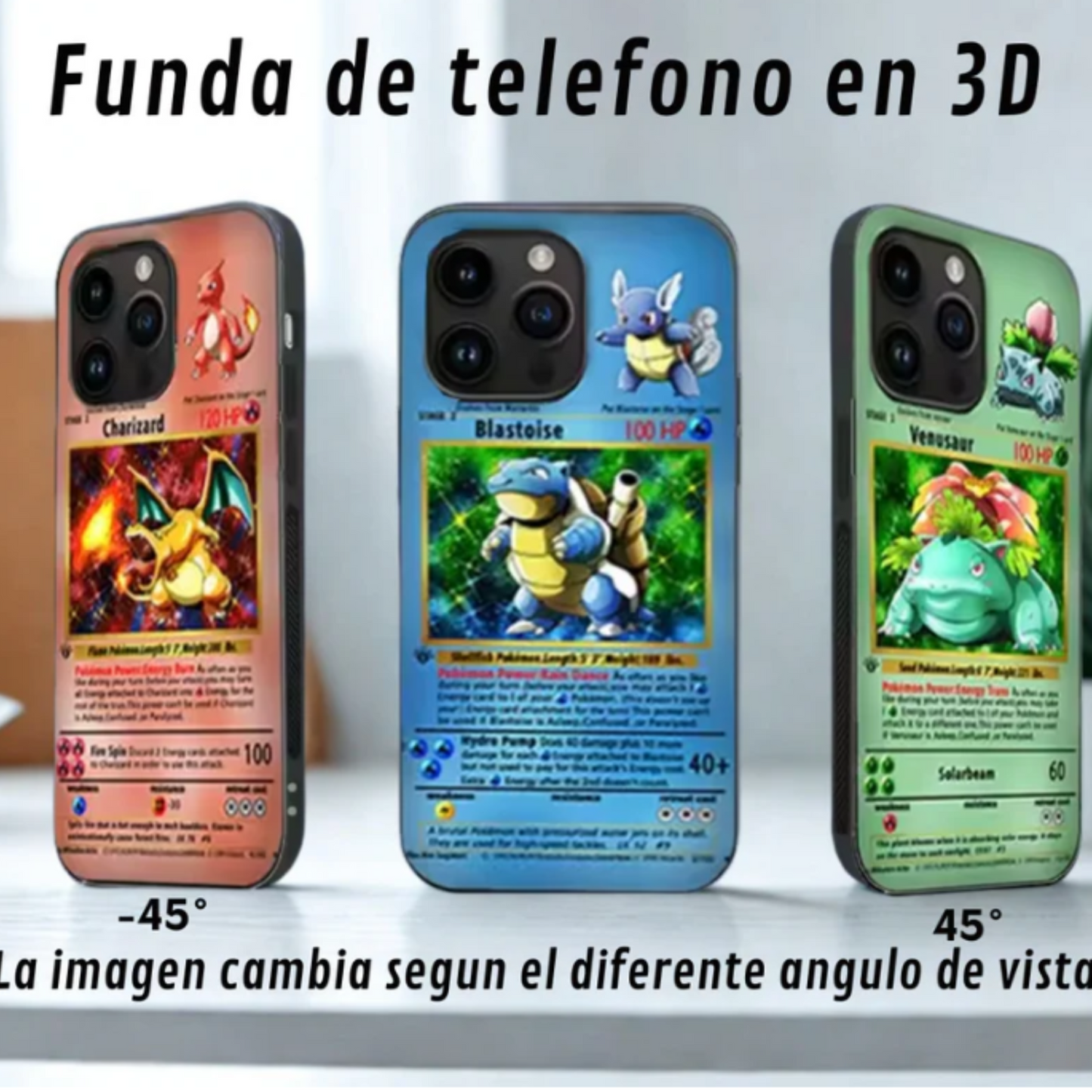 Case 3D Lenticular Pocket Creatures | Efecto cambiante + Protección Premium